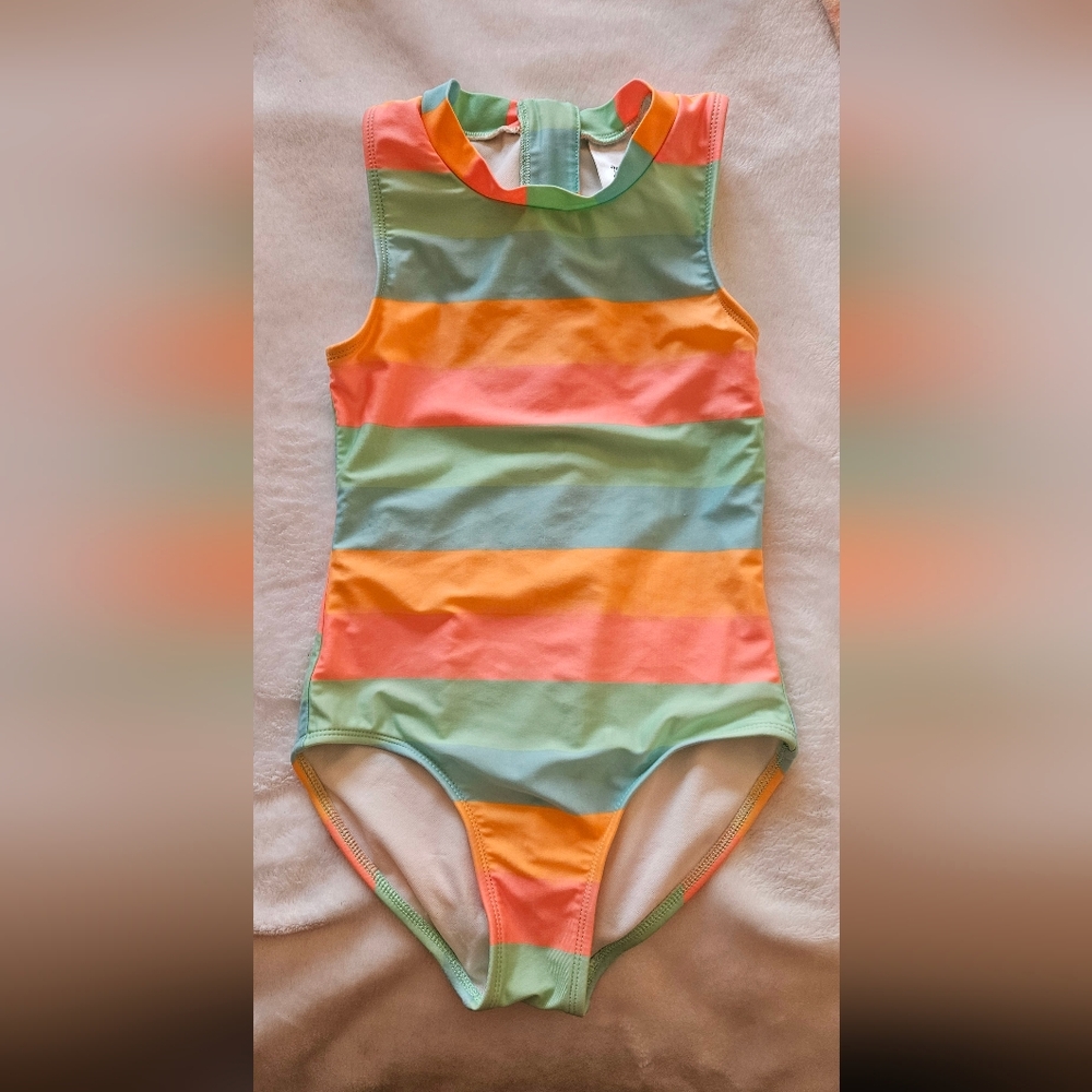 Art Class Kids One-Piece Swimsuit in Orange, Coral, Mint & Light Blue #300